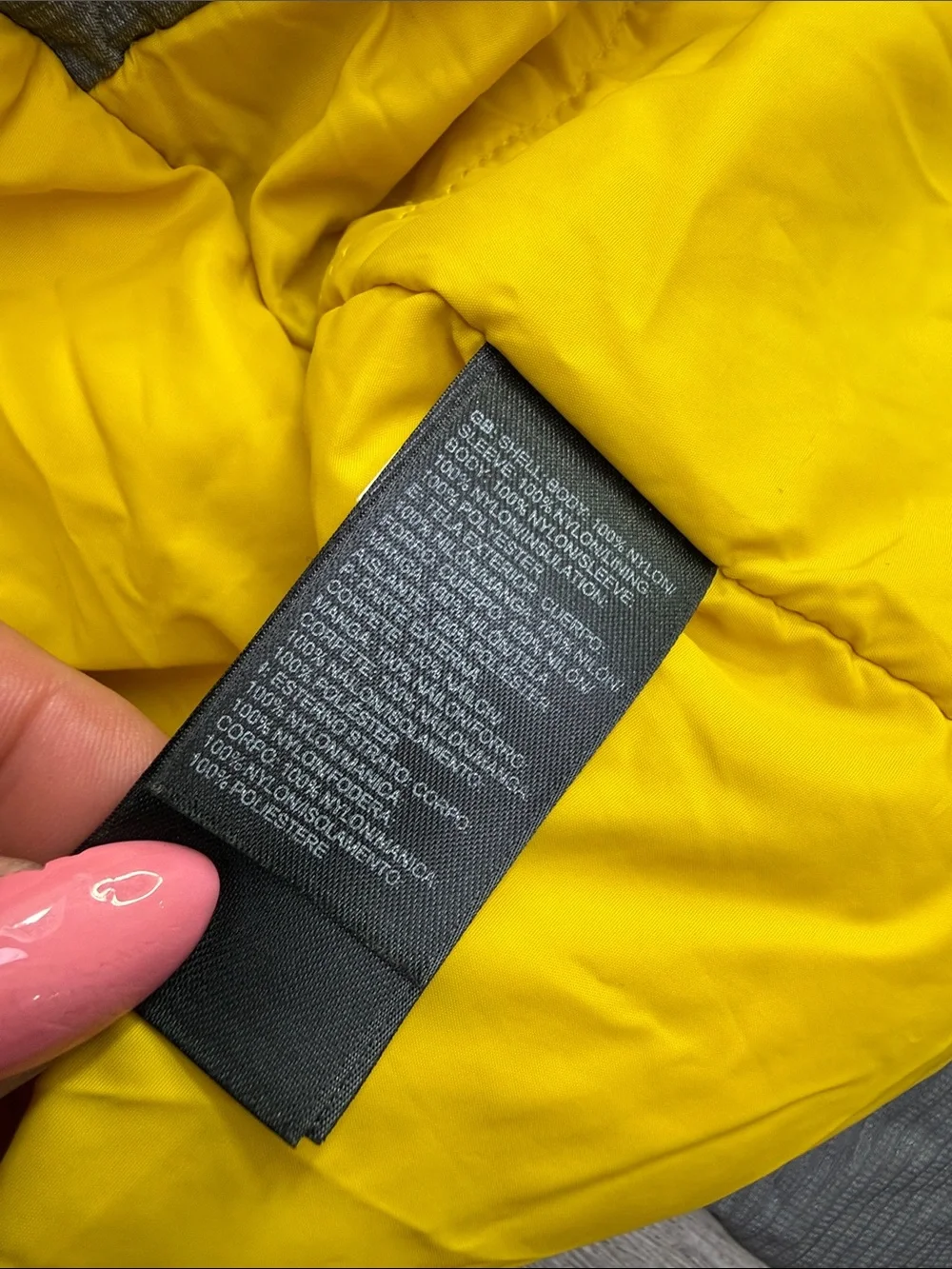 The North Face Gray Ski Jacket with Yellow Lining
